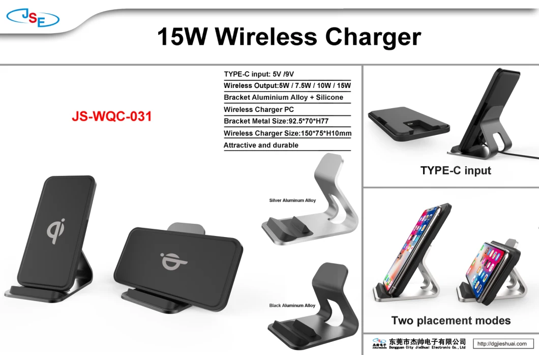 Qi Wireless Fast Phone Charger Stand, Standing Mobile Phones Charge Wireless Charger