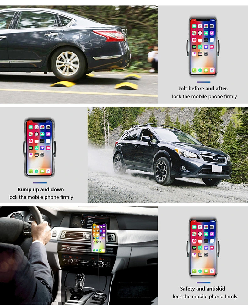 10W Gravity Sensor Wireless Charger Car Mobile Phone Holder Mount Wireless Charger for Air Outlet