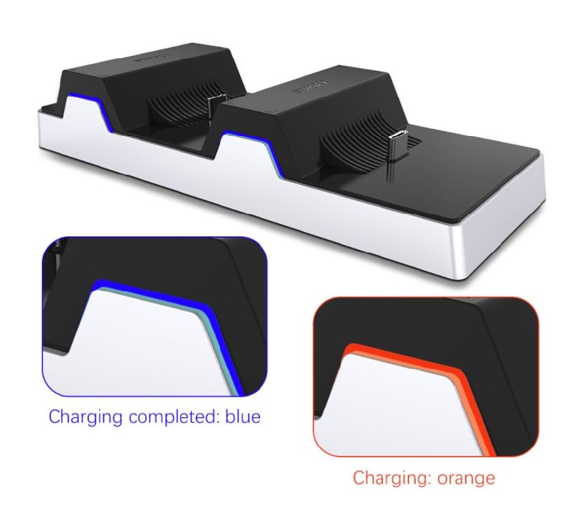 New Charger Base Accessories for PS5 Dual Charging Stand with LED Light for PS5 Wireless Controller PS5 Charging Station