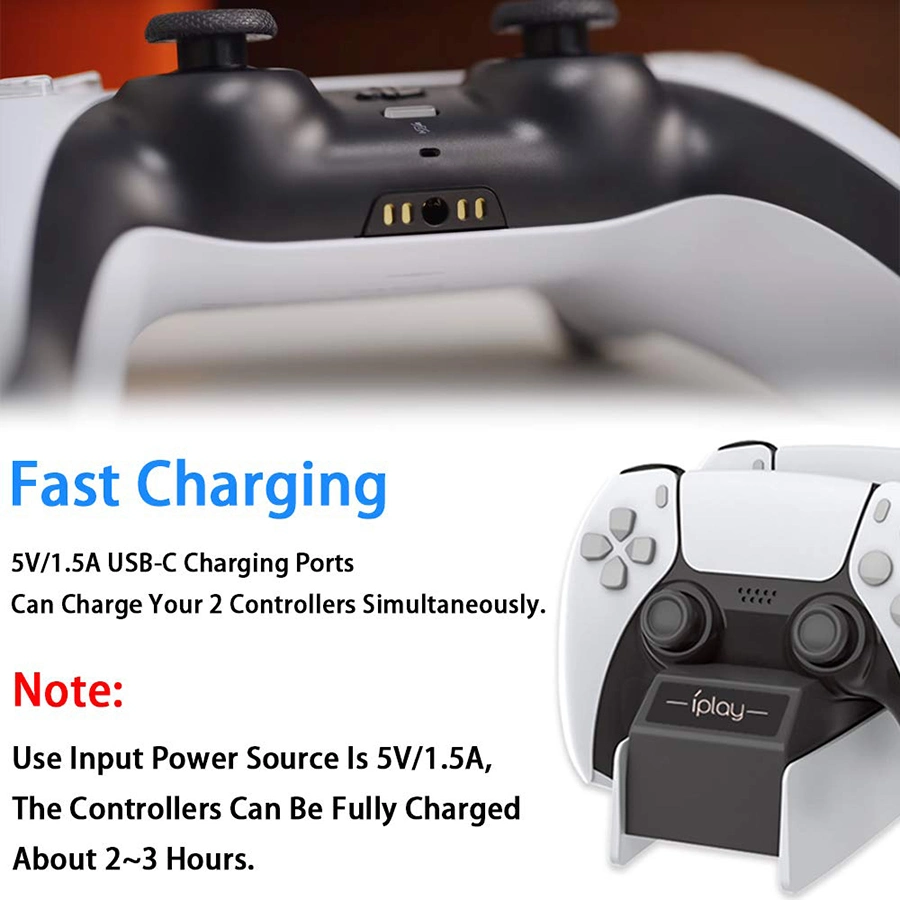 Byit 2021PS5 Charging Dock 2 Controllers PS4 PS5 Accessories Charger Gamepad Android Wireless Controller Charger Station for PS5