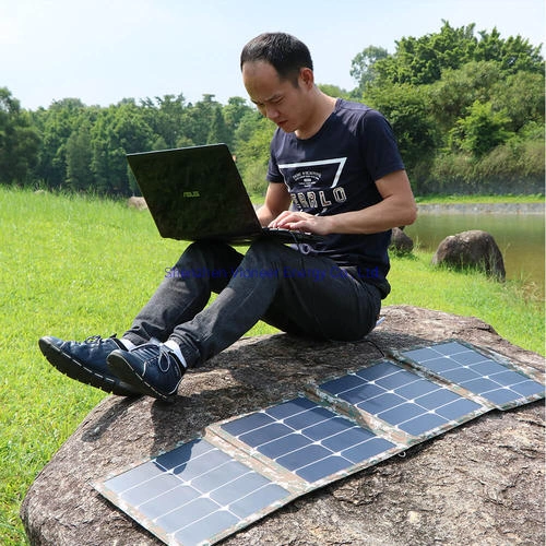 21W Sunpower Cells Foldable Mobile Phone Solar Charger Portable Fold Solar Charger for Phone Torch