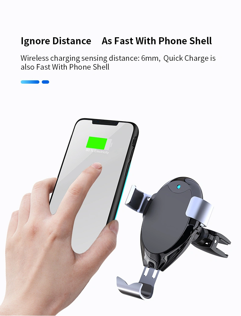 10W Gravity Sensor Wireless Charger Car Mobile Phone Holder Mount Wireless Charger for Air Outlet