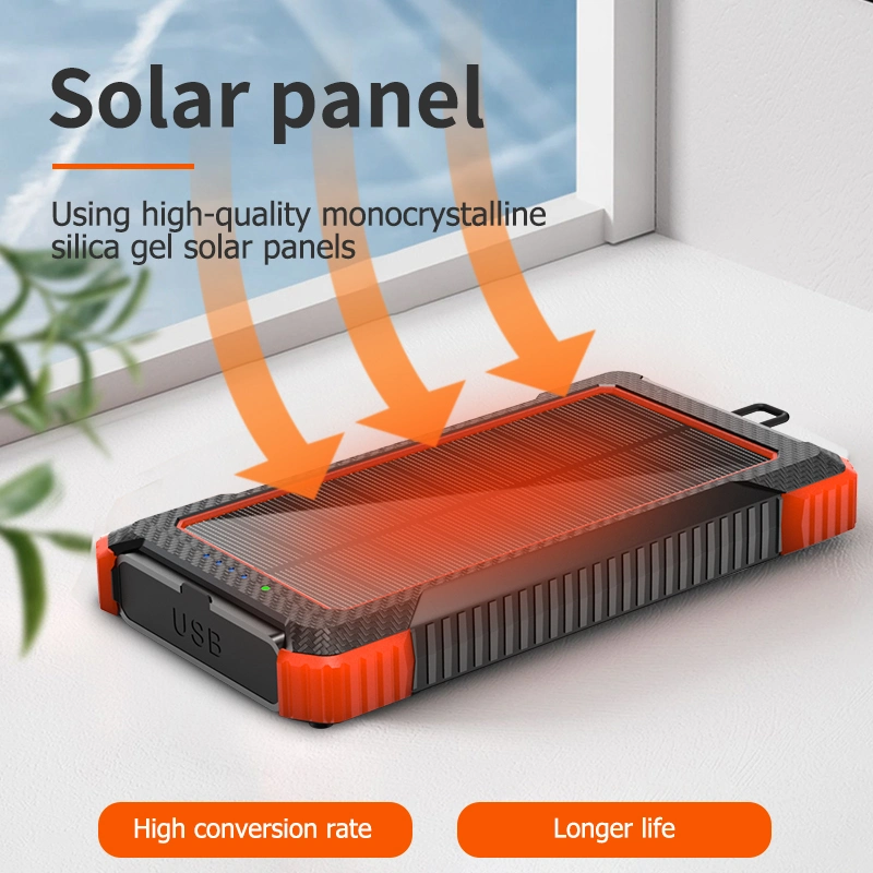 10000mAh Camping Light Portable Wireless Charger Solar Power Bank