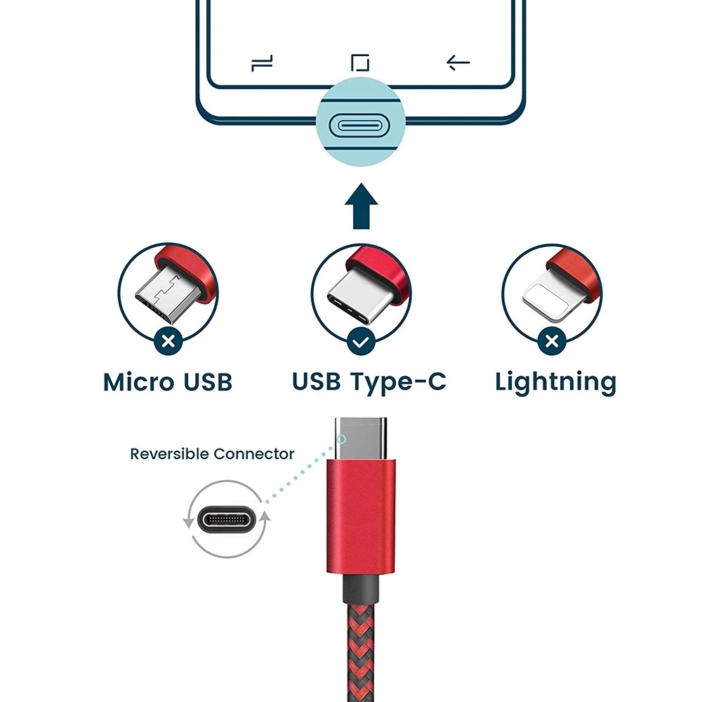 USB Type C Cable Quick Charge USB-C Fast Charging Mobile Phone Data Cable 3A