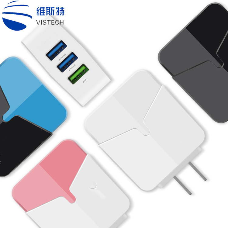 3 Ports Quick Charger 3.0 USB Charger Fast Phone Charger