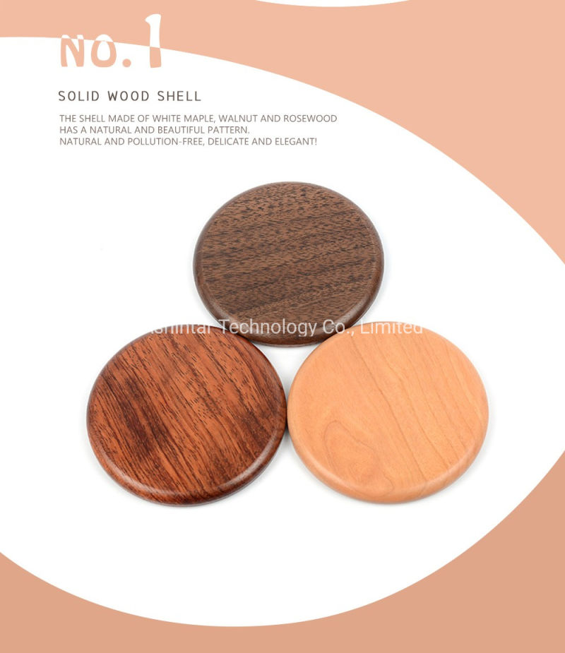 10W Quick Charging Mobile Phone Charger Wooden Wireless Charger