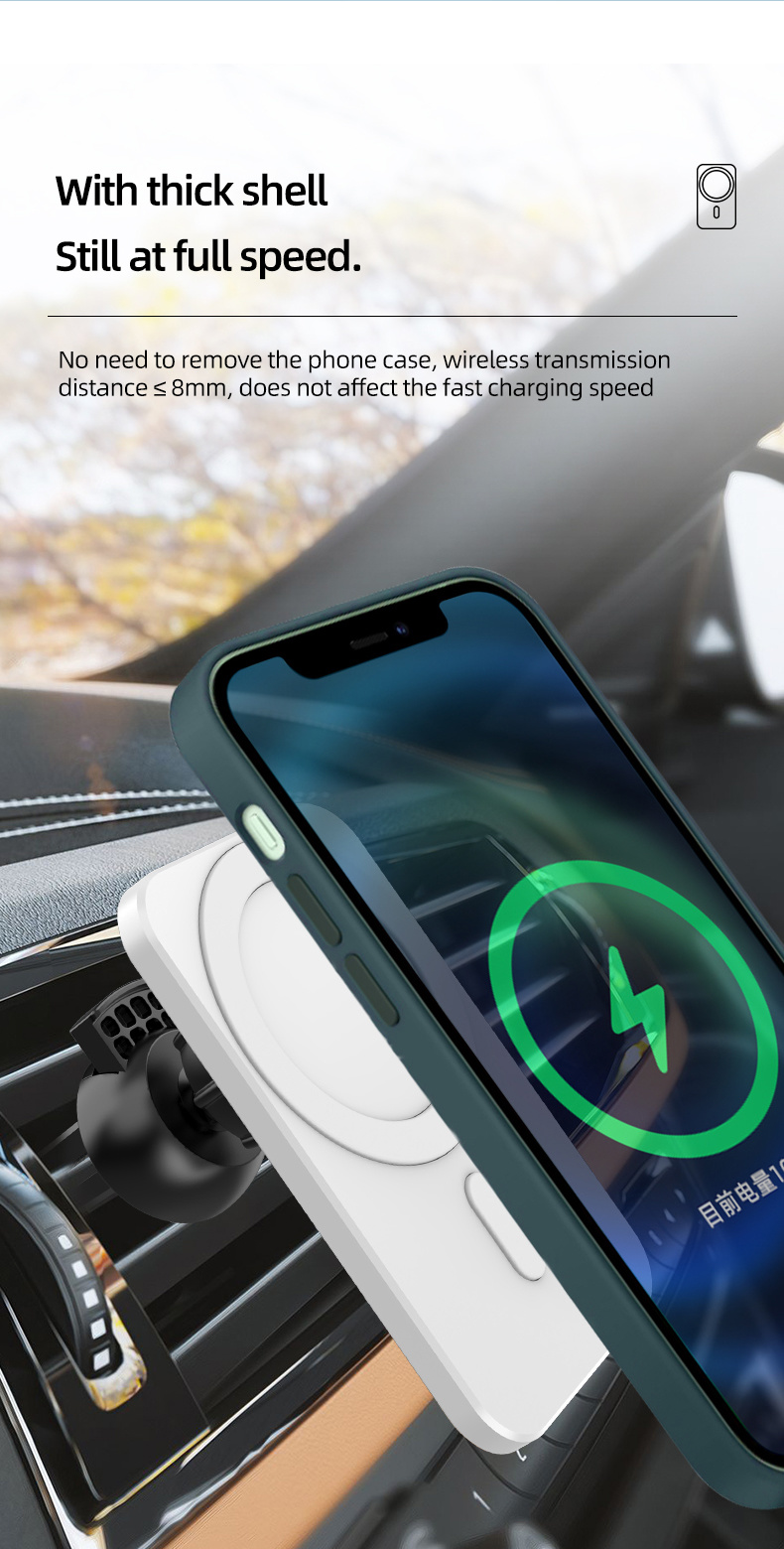 2021 New Arrivals 15W Qi Wireless Fast Charging Car Phone Holder Wireless Magnetic Charger