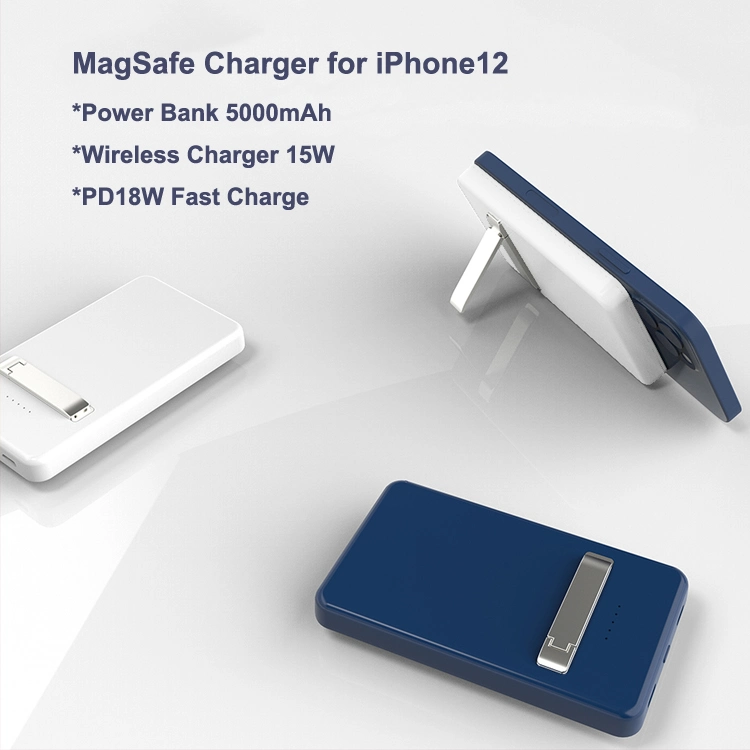 15W Qi Portable Wireless Charger Magnetic Power Bank 5000mAh Fast Charging Wireless Power Banks