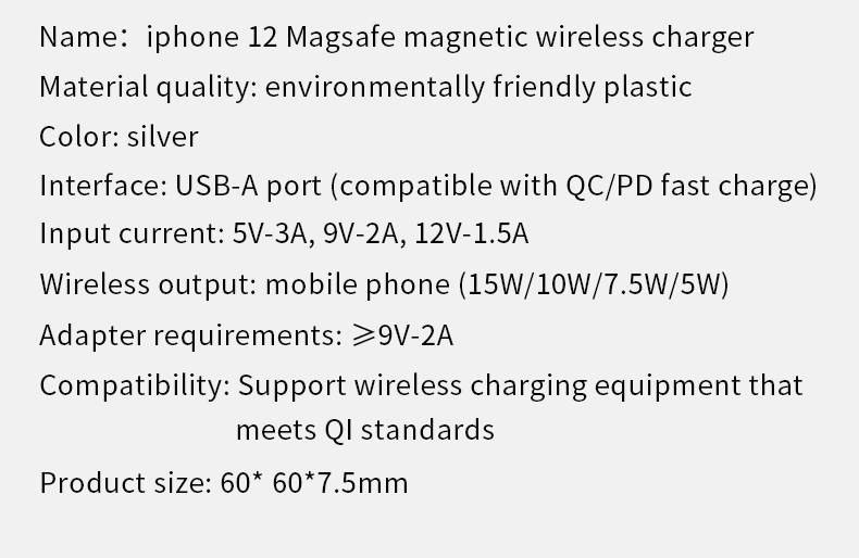 New Product 2021 Magnetic 15W Wireless Charger for iPhone 12 PRO Max Mini Magsafe Fast Charging