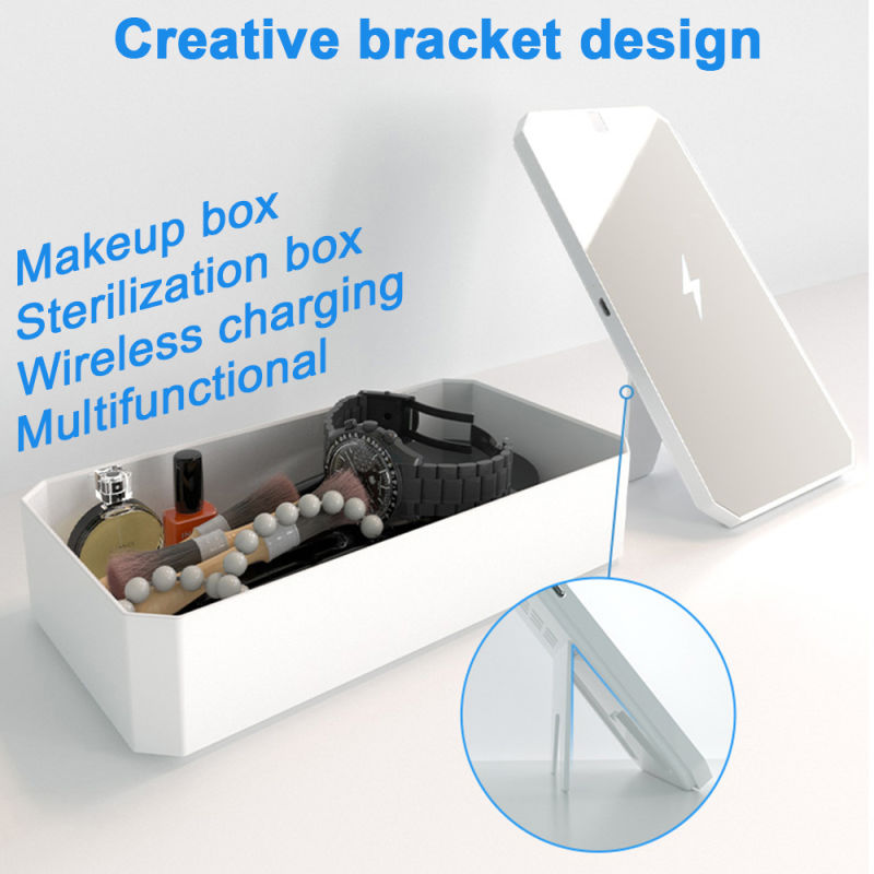 Popular Portable UV Sterilizer Box Multi-Function Disinfection Box Cleaner Cell Phone 10W Wireless Charger UV Sterilization Box