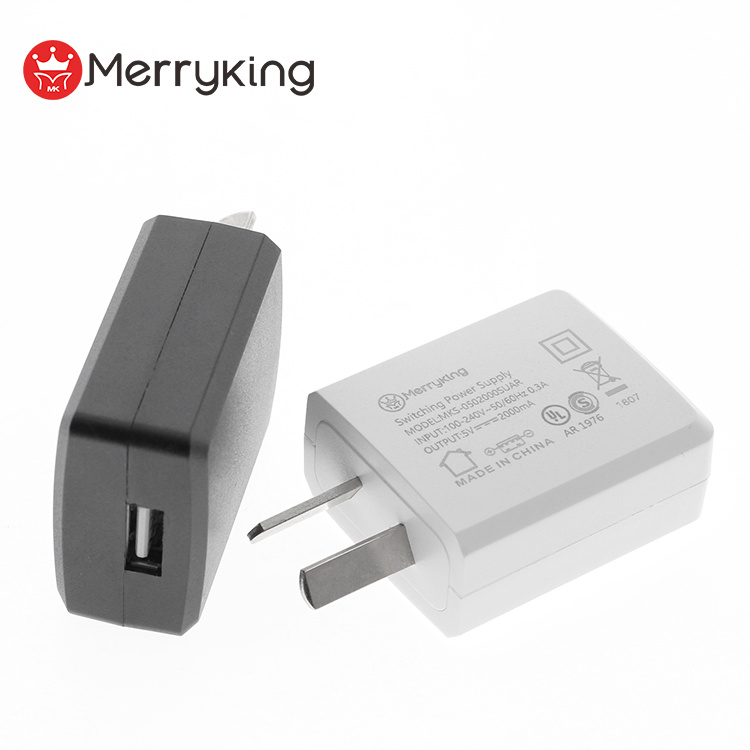 Ar Plug Power Adapter USB 5V 1A 2A 2.1A 2.5A 3A Portable Cell Phone Charger with S-MARK Approved