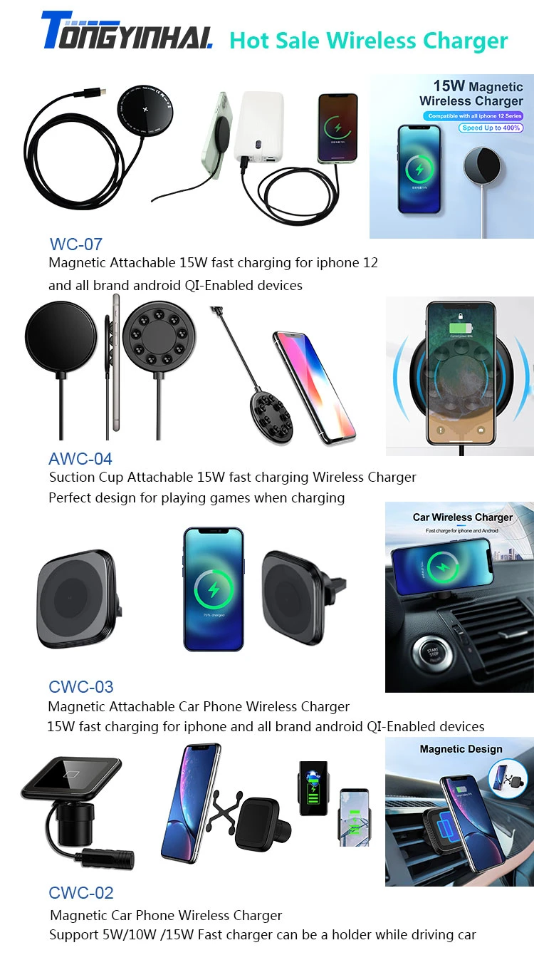 15W Car Wireless Charger Magic Magnetic Array Charger Mobile Phone Multi-Function Car Bracket Suction Cup Wireless Charger