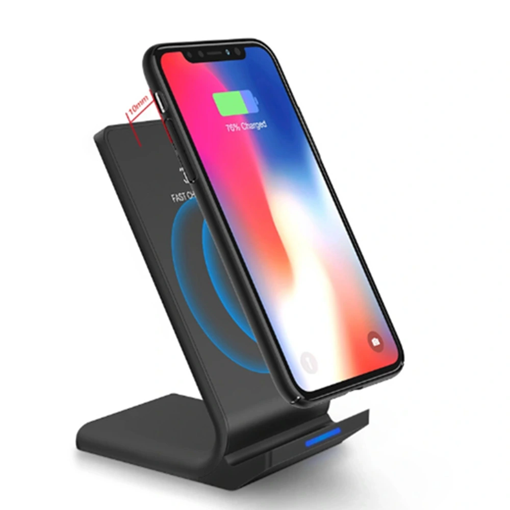 Standing Wireless Charger, 7.5W Wireless Fast Charging Stand Compatible with iPhone 11 Xs Max Xr X 8 Plus, 10W Quick Charging Compatible with Galaxy S10 S10 Plu