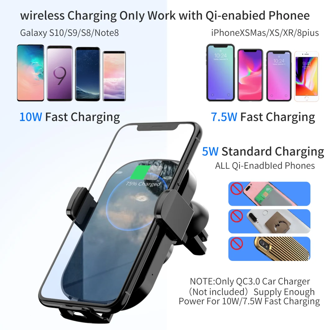 Car Auto N12 Fast Wireless Charger Portable Vehide Wireless Charger