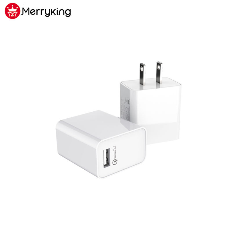 Mobile Phone Charger Fast Charger with QC 3.0 USB Charger 18W with EU Us UK Plug