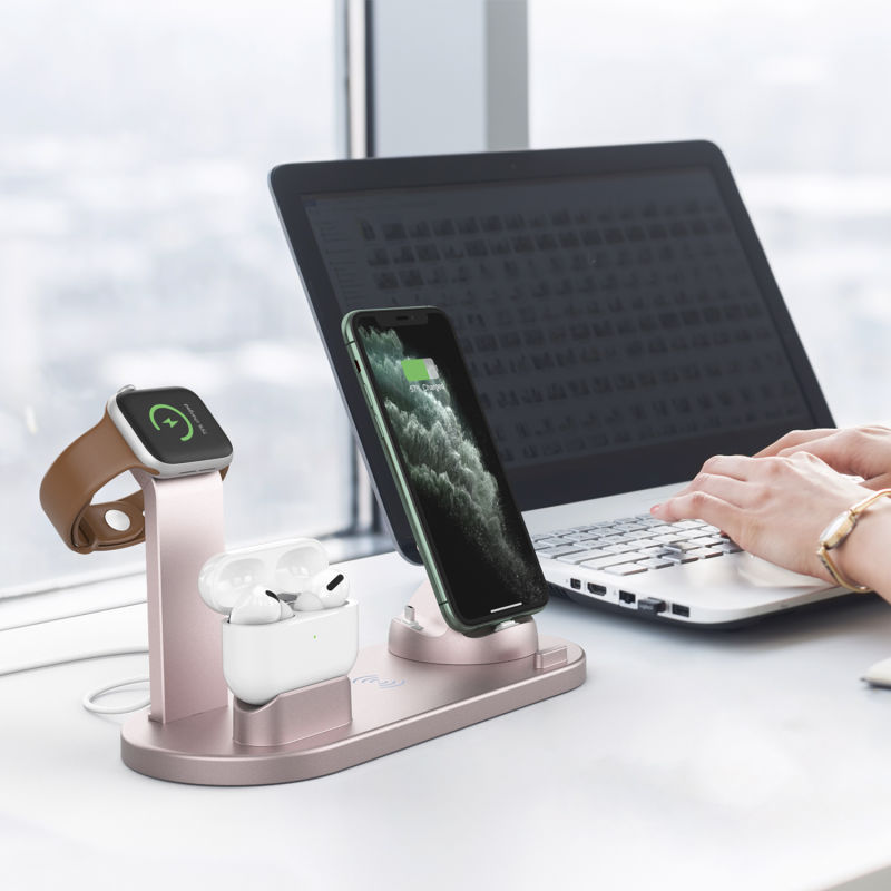Wireless Charger 6 in 1 Wireless Charging Dock for Apple Watch and Airpods, Charging Station for Multiple Devices