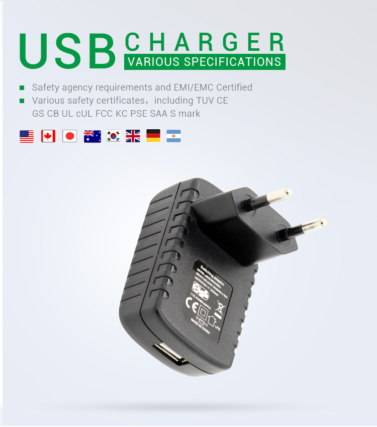 Ce LVD USB Adapter 5V 2.4A EU Wall Mount Wireless Charger