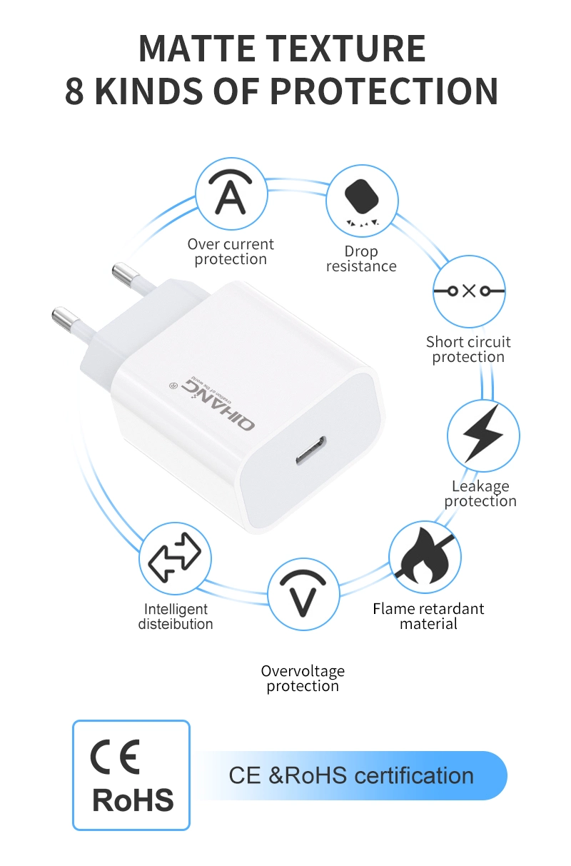 Fast Phone Charger for iPhone 12 OEM Pd 18W 20W USB-C Power Adapter