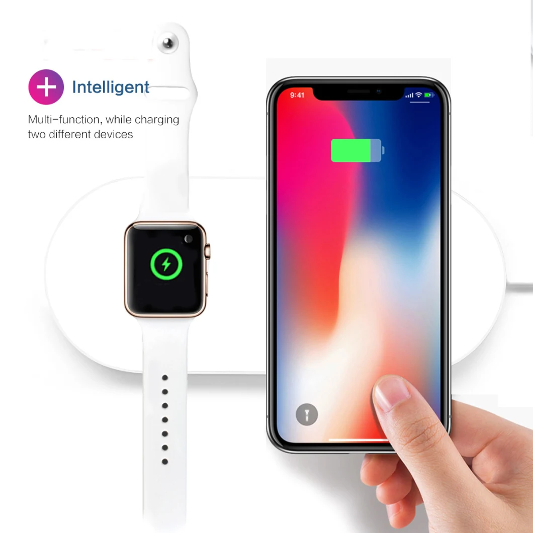 Single Coil 7.5W 2in1 Fast Wireless Charger Watch Wireless Charger