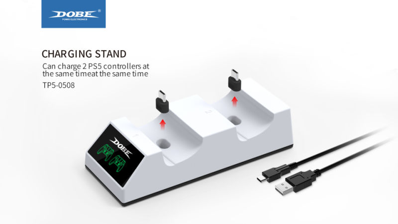 Dual Charging Stand for PS5 Controller with Intelligent Circuit Output