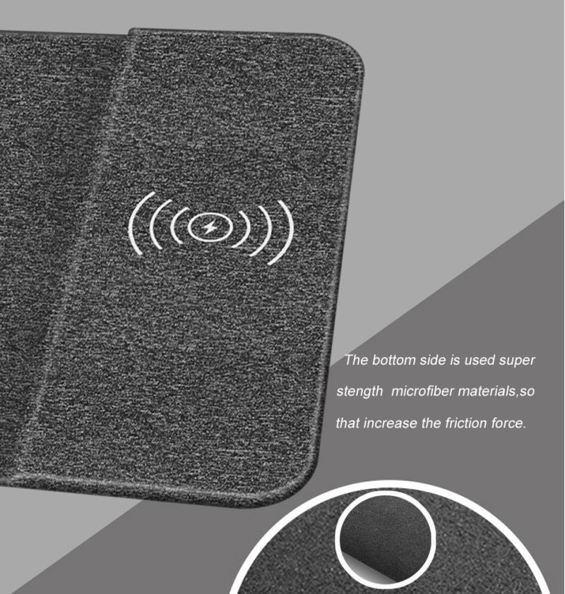 Rubber Mouse Pad Mouse Mat with Wireless Charger Support Qi Standard Devices Compliant for Ce, RoHS