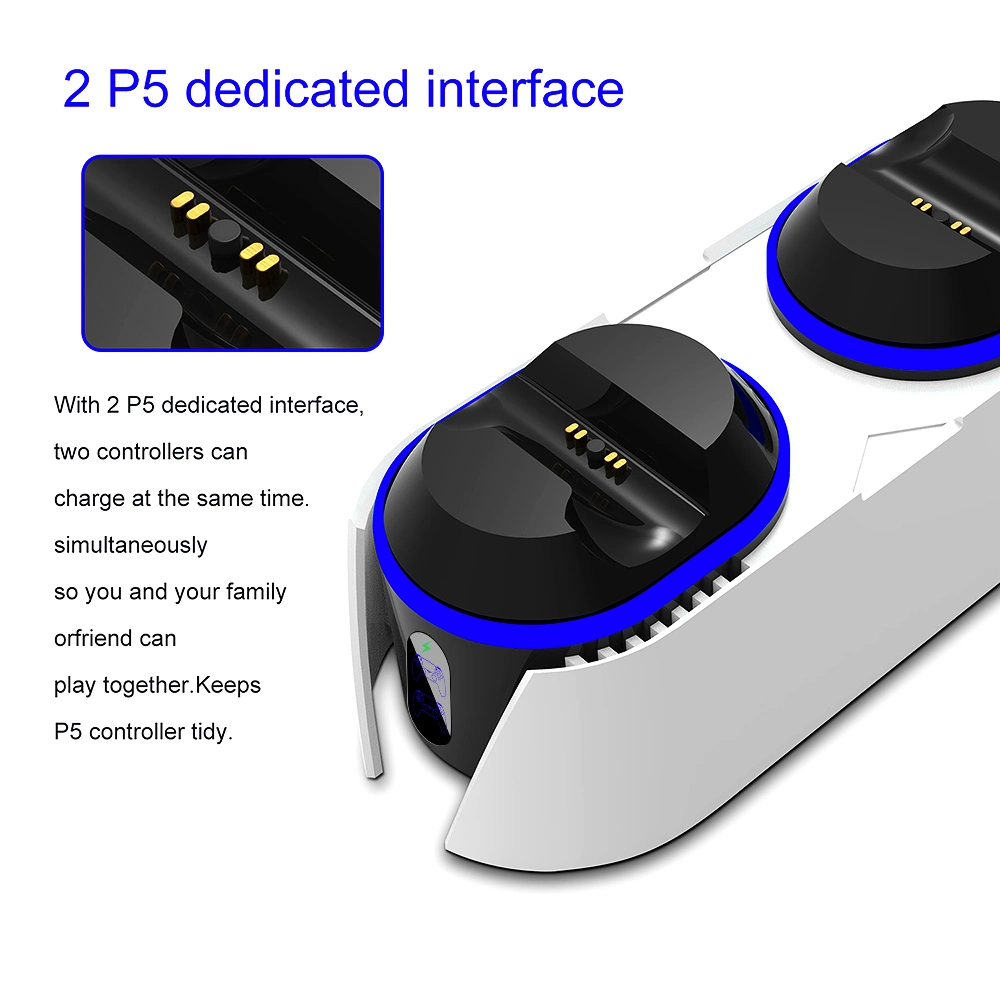 PS5 Dualsense Controller Charger Joystick Charging Station Dock with LED Indicator USB Cable Charger Stand for Playstation 5