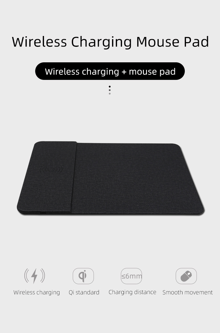 2 in 1 Mouse Pad Wireless Charger Mousepad Fast Charging Pad