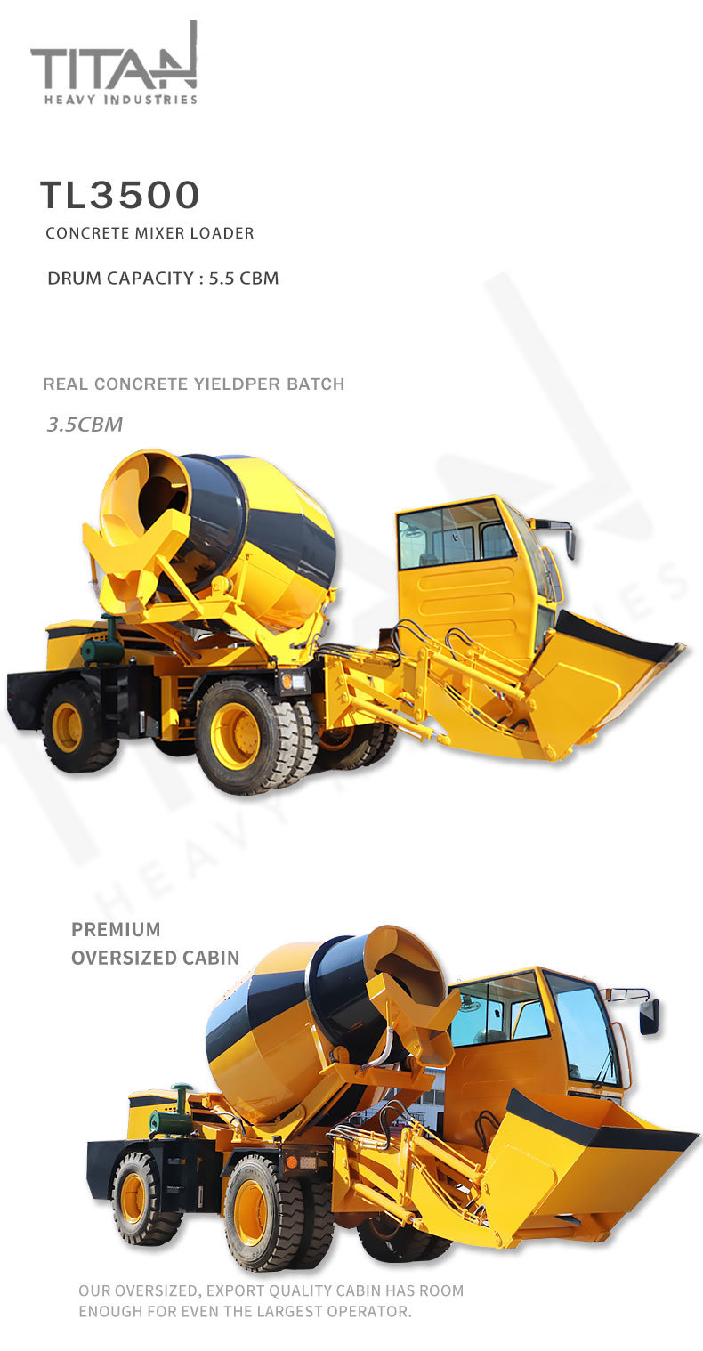 OEM Manufacture Titanhi TL3500 Concrete Mixer Easy loading and fast unloading