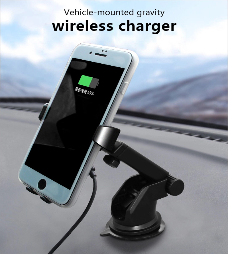 15W Fast Charger Holder Qi Standard Cell Phone Wireless Car Charger
