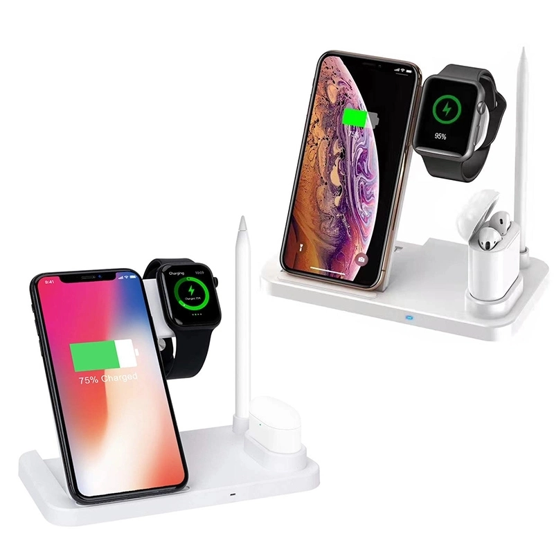 Best Selling Multifunctional 4 in 1 Wireless Charger Fast Wireless/USB/Travel Charger Wireless Charging Stand for Mobile Phone Accessories Manufacturers