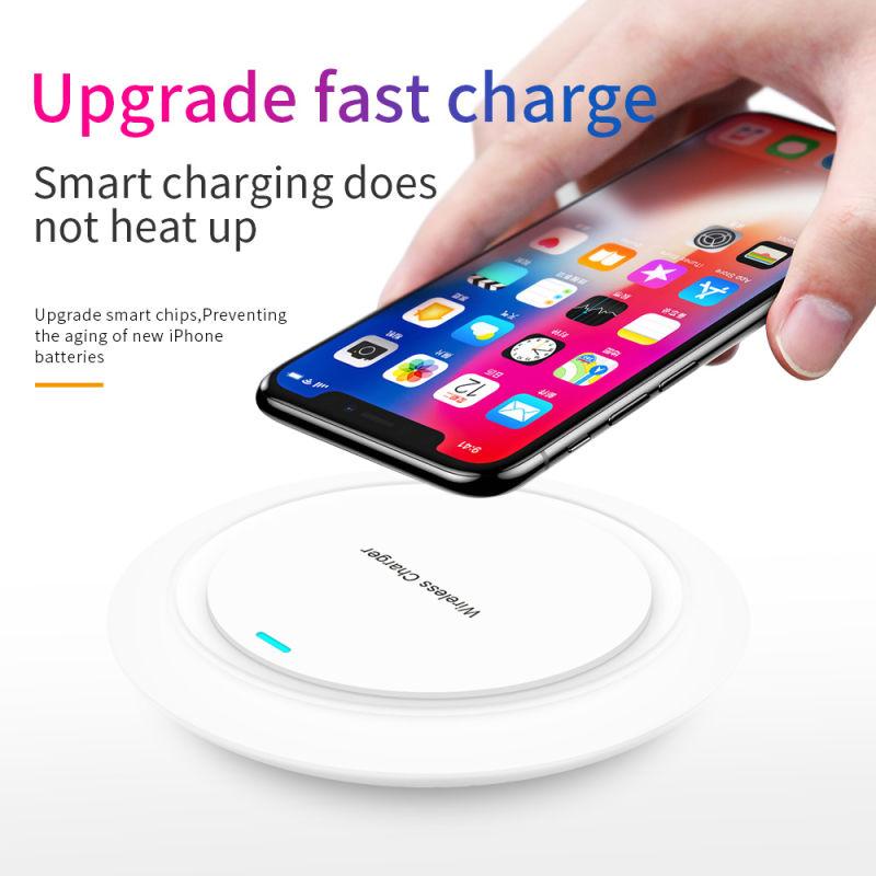 2020 New Fast Charging 10W Portable Qi Wireless Charger
