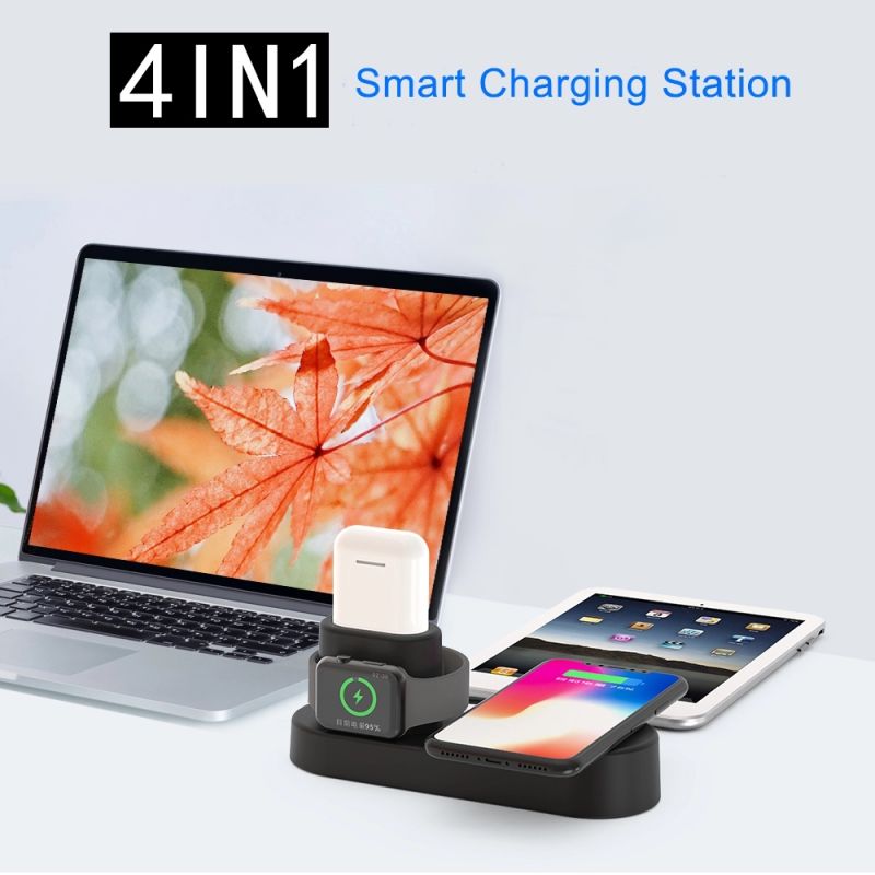 Hot Selling 4 in 1 Wireless Charger Fast for iPhone and for Earphone for Watch Wireless Charger