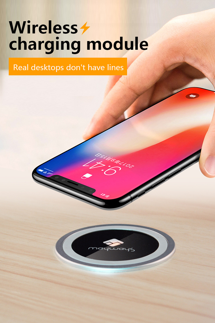 10W Qi Fast Charging for Apple and Android Wireless Charger for Table
