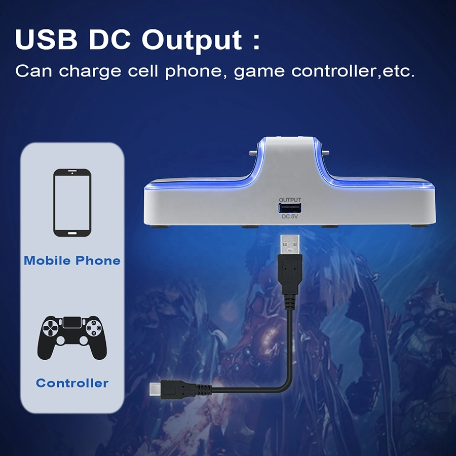 Byit Controller Dual Charging Dock PS5 Controller Charger Playstation 4 Charging Station Charger