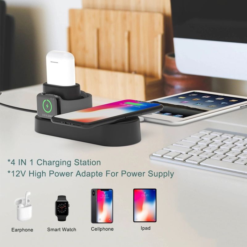 Hot Selling 4 in 1 Wireless Charger Fast for iPhone and for Earphone for Watch Wireless Charger