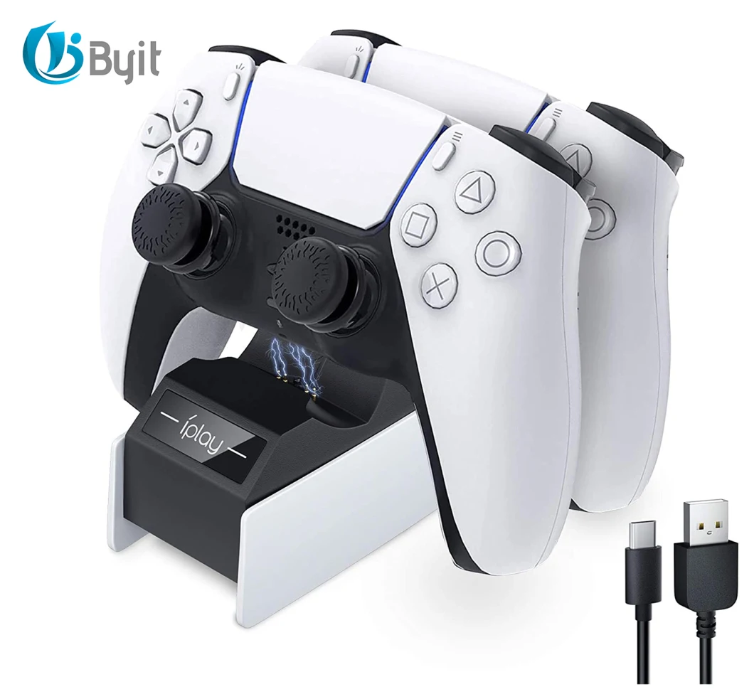 Byit 2021PS5 Charging Dock 2 Controllers PS4 PS5 Accessories Charger Gamepad Android Wireless Controller Charger Station for PS5
