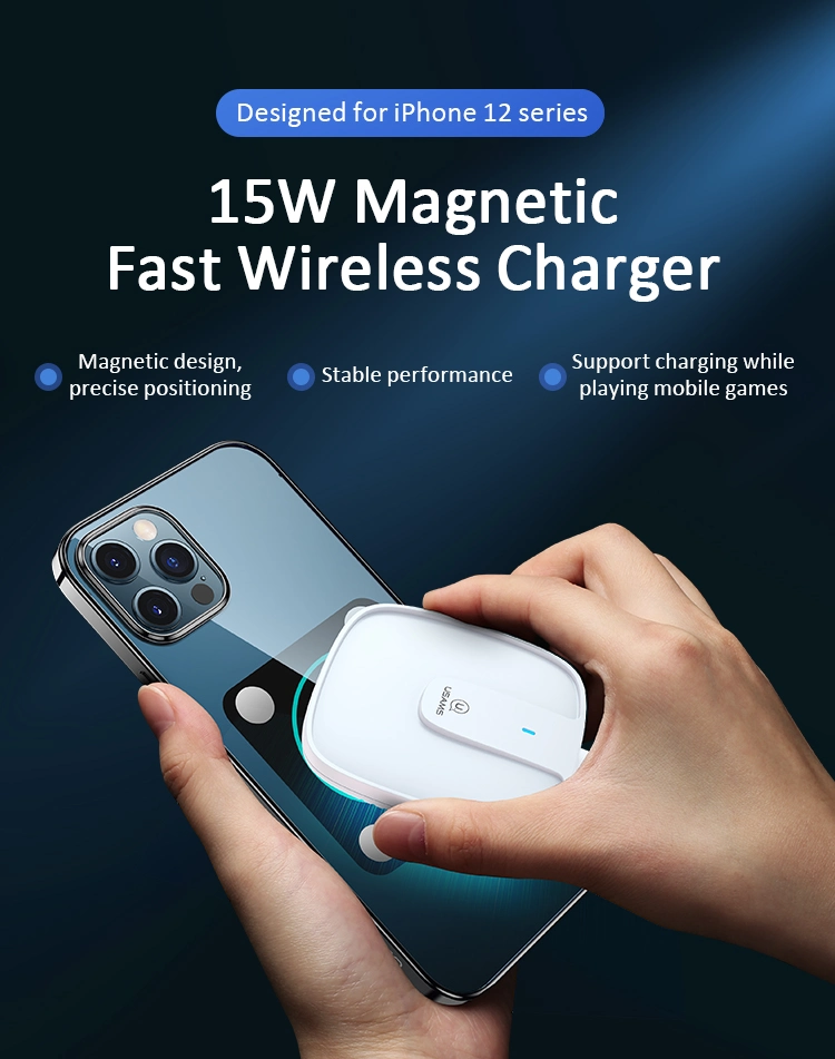 Usams Mini Inductive Magnetic Fast Charging Pad Wireless Charger for iPhone 12