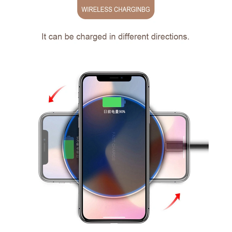 10W Qi Fast Charging Pad, Universal Portable Magnetic Desktop Mobile Phone Wireless Charger