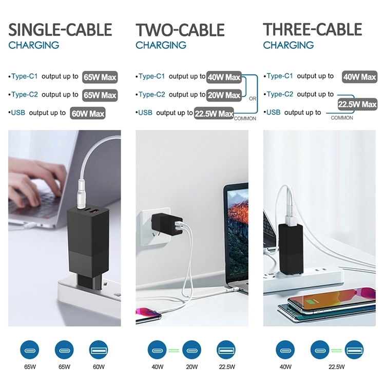 5W GaN USB Wall Charger Smart Mobile Phone Charger for Phone and Laptop