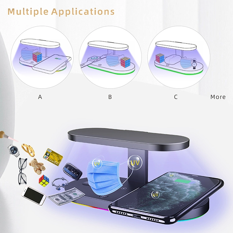 New Arrival Qi Wireless Charger UV Sterilizer 4 in 1 Wireless Charger Wireless Charger UV Sterilizer