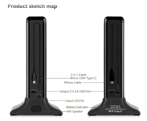 2020 Factory Price 7 Inch New Wireless Mobile Charger Table Advertising Player