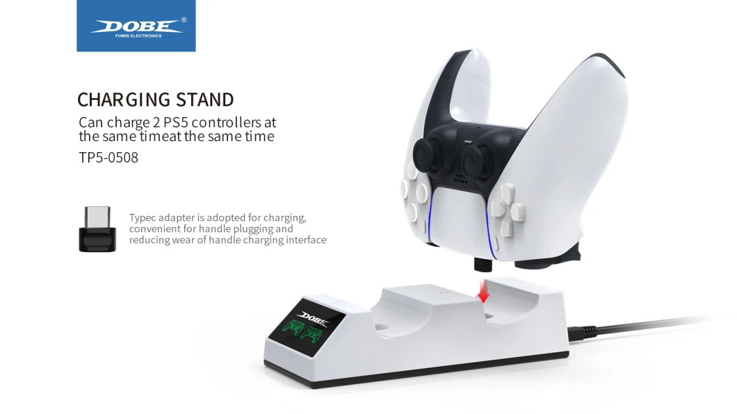 Dual Charging Stand for PS5 Controller with Intelligent Circuit Output