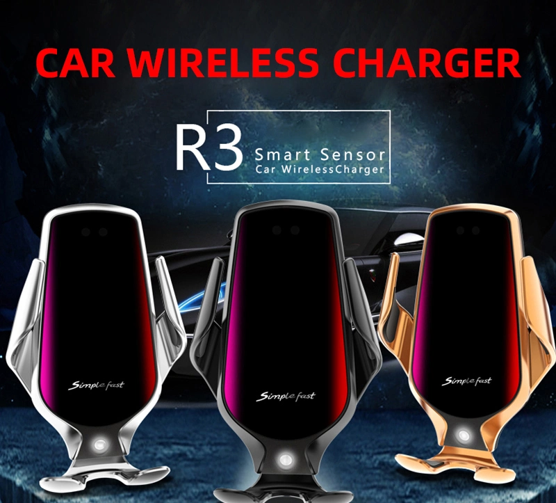 R3 Smart Sensor Car Phone Holder Qi Fast Wireless Charger for Smartphones