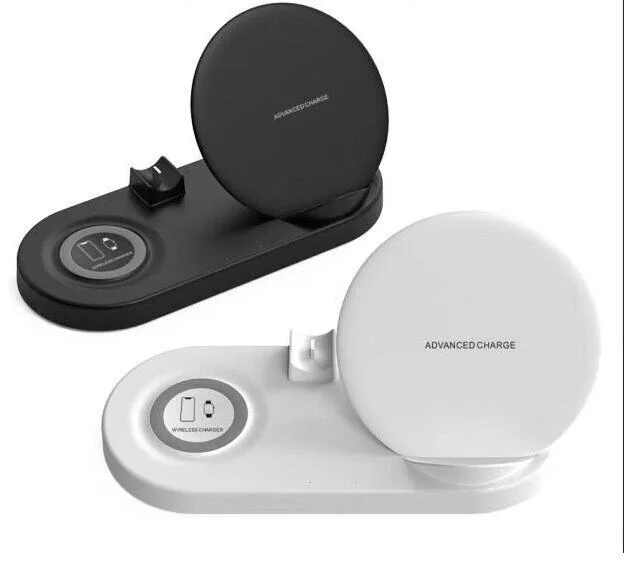 W7qi Wireless Charger Fast Wireless Charging Multifunction Mobile Phone Watch Airpods 4 in 1 Charger