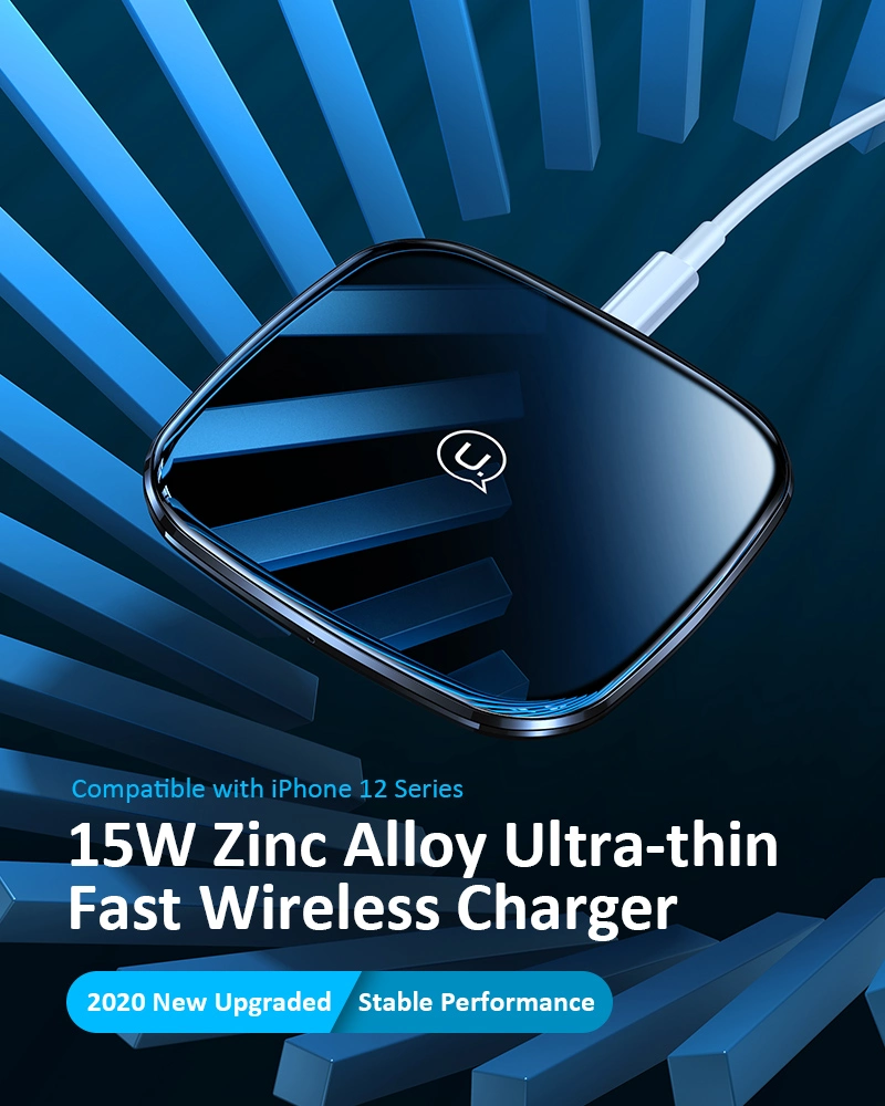 Usams 2021 CD154 Hot Sellers Fast Wireless Charger 15W Zinc Alloy 15W Fast Wireless Charger 10W Wireless Charger 15W Fast Charge