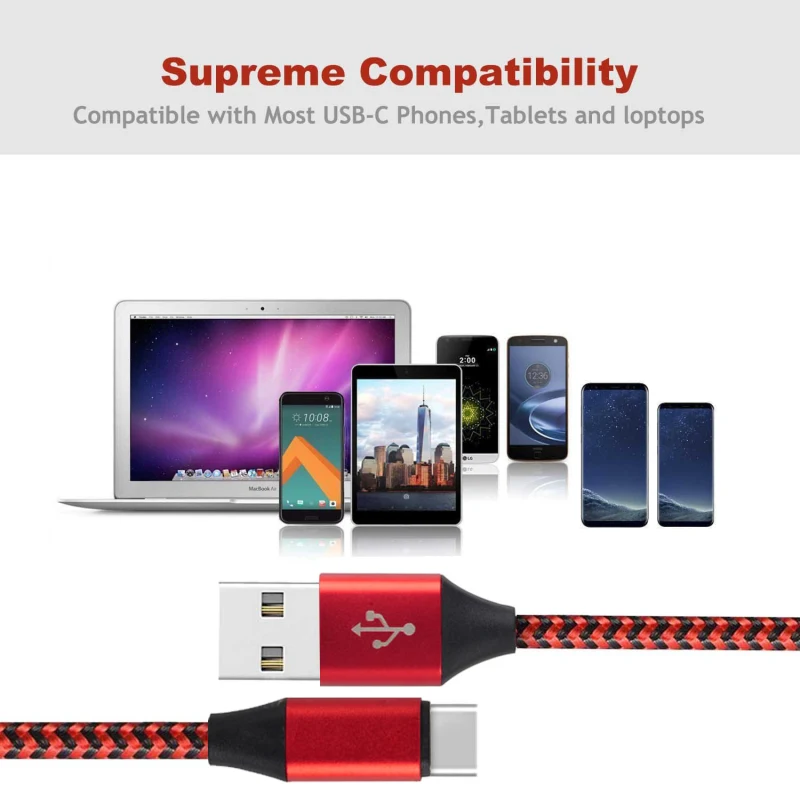 2.4A Fast Charge Type C USB Data Charging Cable for Android