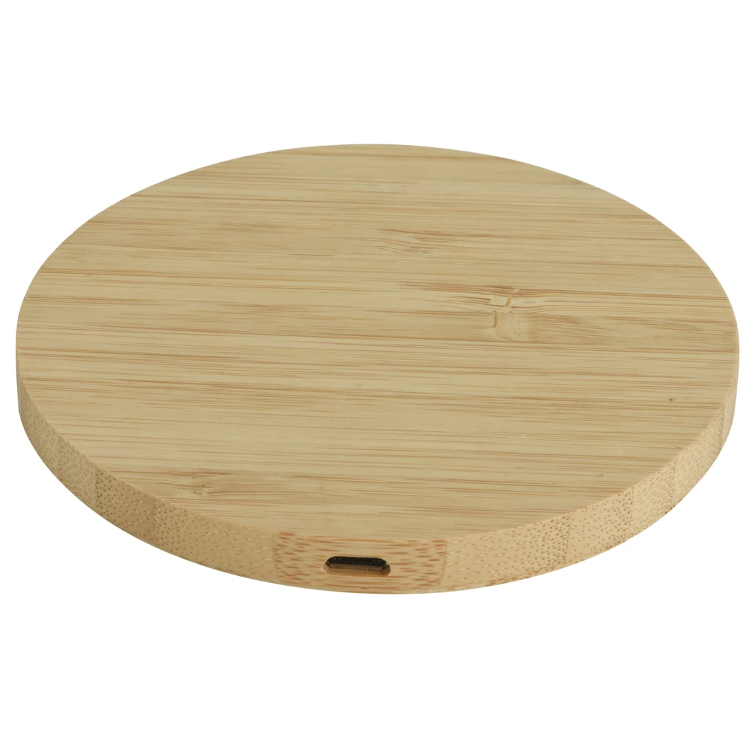 Eco Friendly Bamboo Wireless Charger 5W 10W Power Supply for Smart Phone