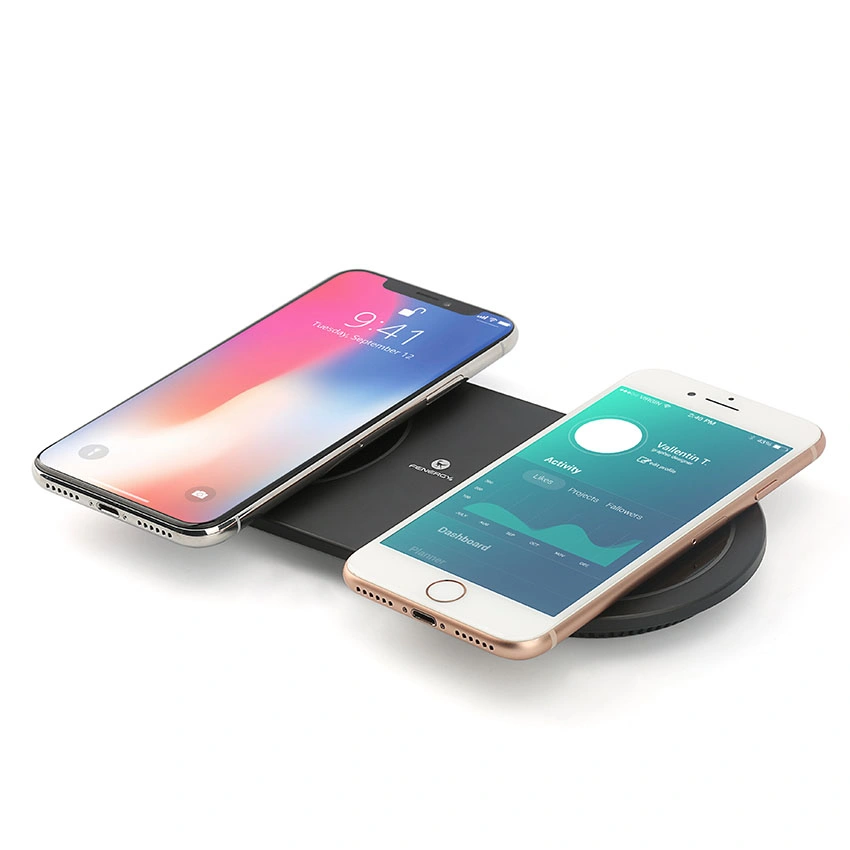 2 in 1 Hot Selling Qi Standard 20W Dual Wireless Charger for Smart Phone and Airpods Fast Wireless Charger Pad