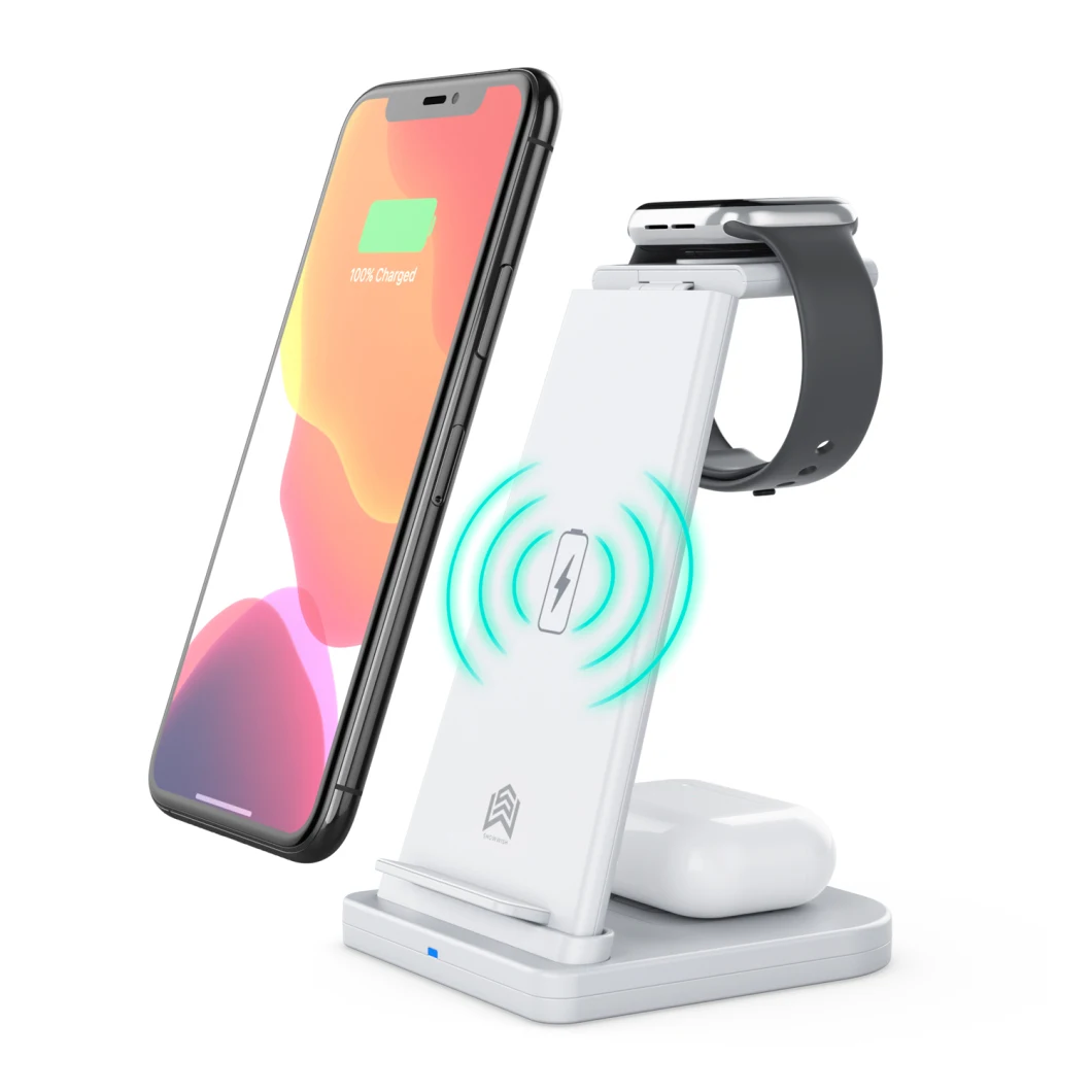 3 in 1 Wireless Charger Fast Wireless Charger Smart Watch Bluetooth Headset Charging for Samsung Smartphones