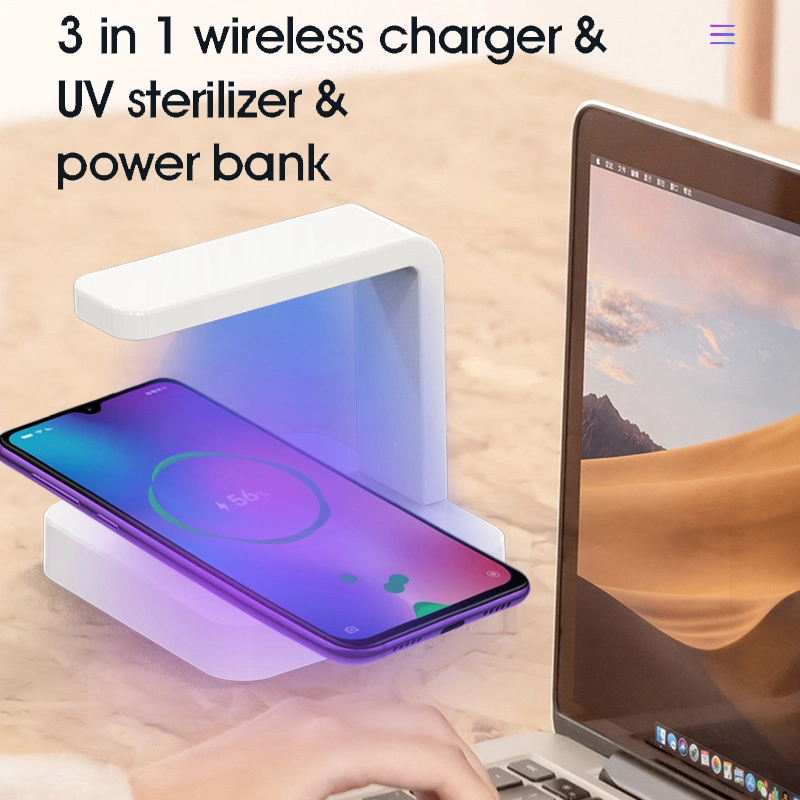 Chinese Manufacturer Mobile Phone Sanitizing UV Lamp USB Wireless Charger